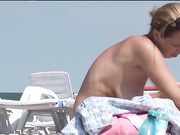 Beach girl topless - video