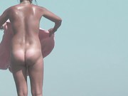 Beaytiful girl on a nudist beach in Malta