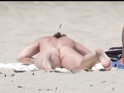 Nude Beach - Big Boob Blond girl Handjob