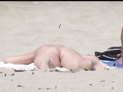 Nude Beach - Big Boob Blond girl Handjob