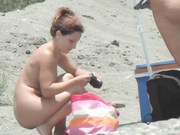 Public jerking on nude beach