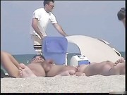 Rock hard erection on public nude beach