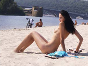 Nudist beach shows off two gorgeous naked teens